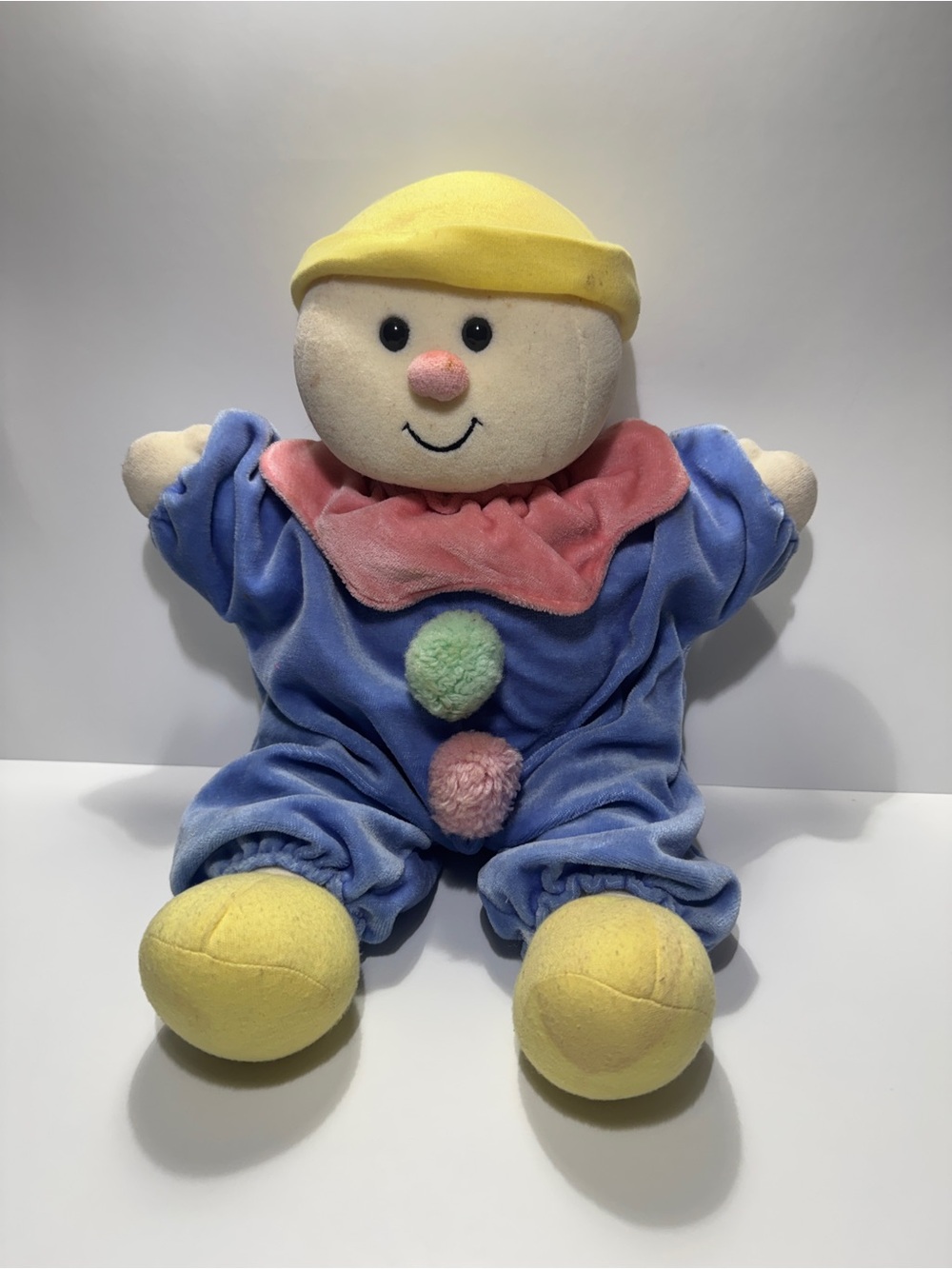 VTG 1991 Circo Target Plush Clown Pink Collar Blue Velour Soft Doll Cuddly Toy